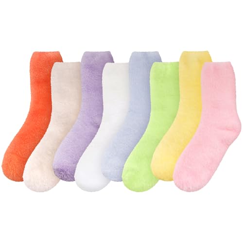 Image of BambooMN Women's Fuzzy Soft Colored Socks