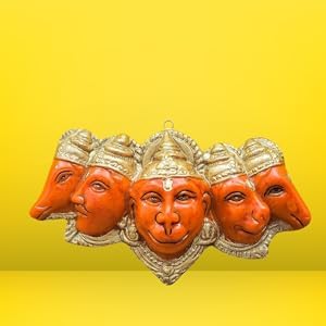 Mistletoe Panchmukhi Hanuman Idol Five face Murti Statue for Pooja | Murti Statue for Door Entrance or Wall Hanging Bajrang Bali Idol Showpiece (Panchmukhi Hanuman JI)