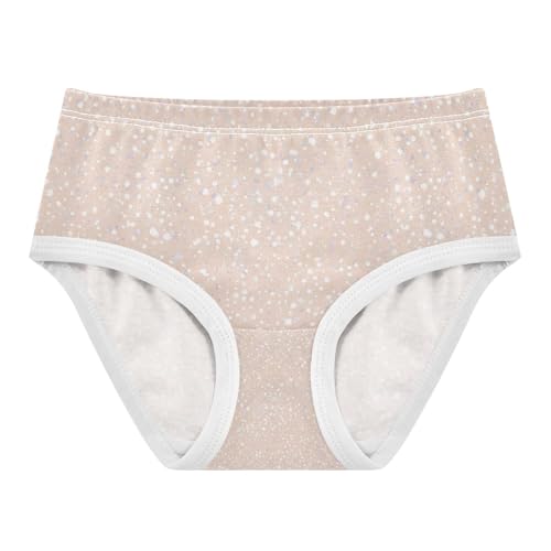 Beige Dots Toddler Cotton Underwear, Girls Underwear Cotton, 2T–8 Years