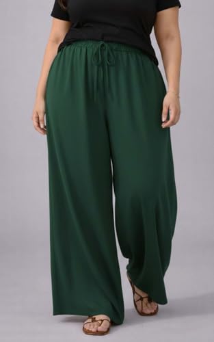 Image of KOTTY Women's Plus Size Wide Leg Pants with Elastic Waist Relaxed Fit Comfortable Casual Travel Wear Style