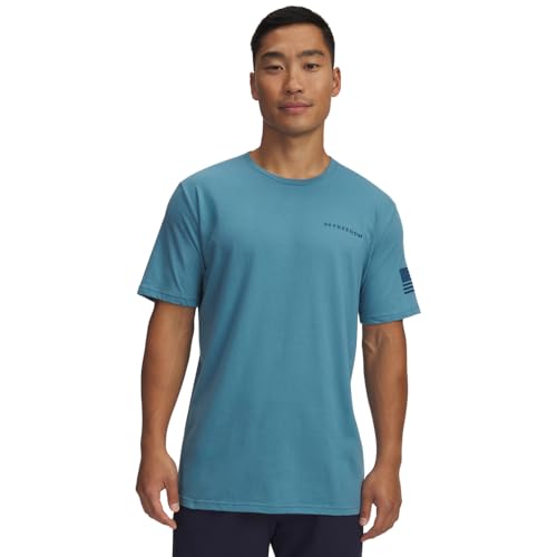 Under Armour Herren-T-Shirt mit Freedom Banner, kurzärmelig, (466) Boundless Blue / Wham Blue, Mittel – Ansicht 1