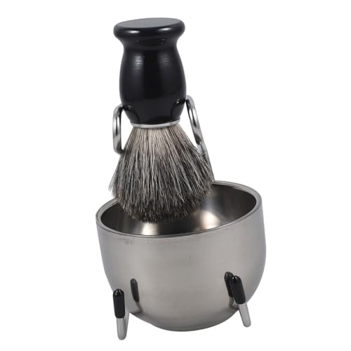 WOFASHPURET 1 Set Shaving Brush Set for Men Kit with Handle Foaming Bowl and Stand for Easy Grooming Essential Bathroom Accessory for Smooth Shaving