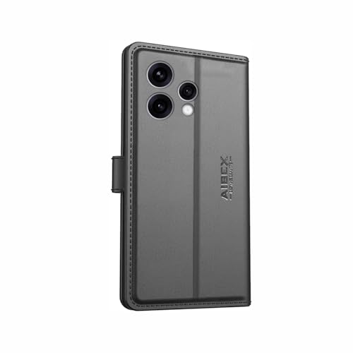 Image of AIBEX Compatible for Oppo Reno 15 5G Flip Cover Leather Finish | Inside TPU with Card Pockets | Wallet Stand | Complete Protection Flip Case Black