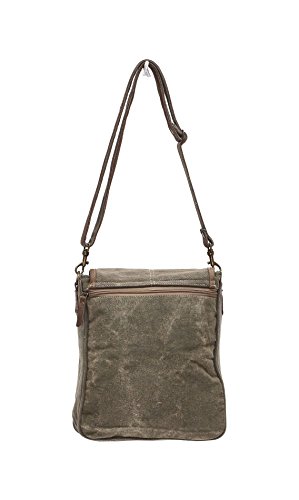 Myra Bags 1897 Upcycled Canvas Crossbody Bag S-1050, Tan, Khaki, Brown, One_Size2