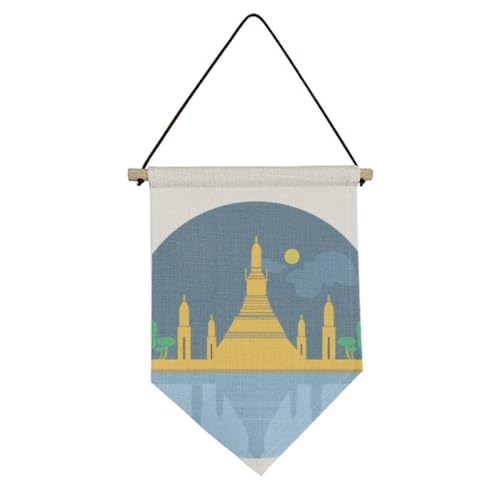 Drapeau en toile Thaïlande Special Temple Shield décoration murale