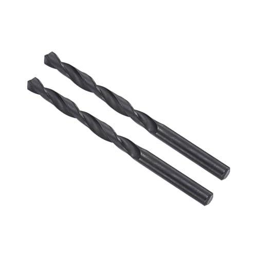 CoCud 6542 Hochgeschwindigkeitsstahl Spiralbohrer, 7,9 mm Durchmesser 117 mm Länge, Schwarzoxid-Geradebohrer - (Anwendungen: für Metall, Holz, Kunststoff, Aluminium), 2 Stück