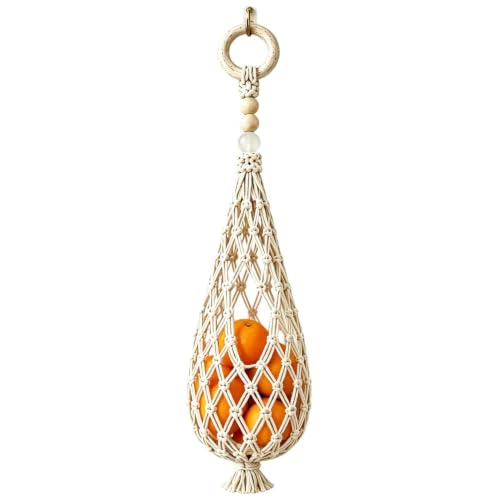 Wall Mounted Fruit, Basket Cotton Rope, Boho Decorative Woven, Organizer – vue 9