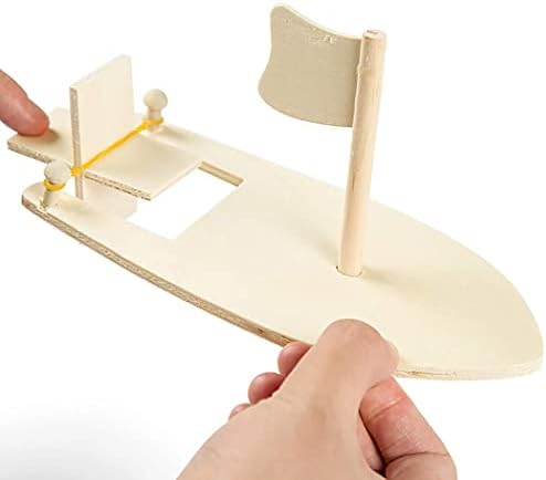 Joyibay 6 Pcs DIY Wooden Sailboat-Kids DIY Painting Wooden Crafts Creative DIY Wood Boat Toy Model Boat Kits Craft Educational Toys