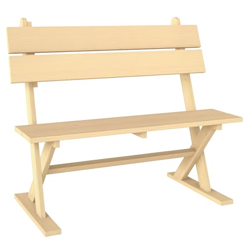 Outsunny 2 Seater Wooden Garden Bench, Fir Wood Outdoor Bench, Ga...