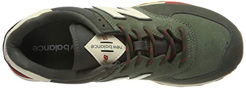 Image of New Balance Men's 574 V2 Sneaker, Camo Green /Team Red, 12.5 M