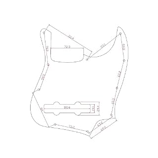 WENKA Pickguard for Guitare Black Pearl 5 Cordes Pickguard Scrach Plate Compatible avec Standard J Bass - Les Beatles, Paul McCartney, John Lennon, RIngo Starr, George Harrison WENKA Pickguard for Guitare Black Pearl 5 Cordes Pickguard Scrach Plate Compatible avec Standard J Bass – Image 2
