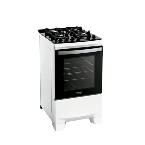 Fogão 4 bocas Dako Supreme Glass Branco Mesa de Vidro