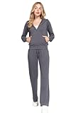 NE PEOPLE Womens Hoodie and Sweatpants Tracksuit Set,Newts01-charcoal,Medium