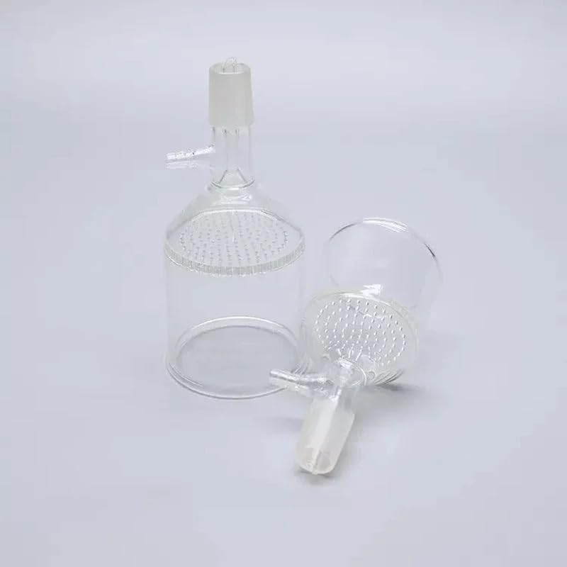 24# Standard Grinding Port Filter Funnel - 30ml to 1000ml Lab Glass Honeycomb Plate Funnel with Side Suction Mouth(500ml)