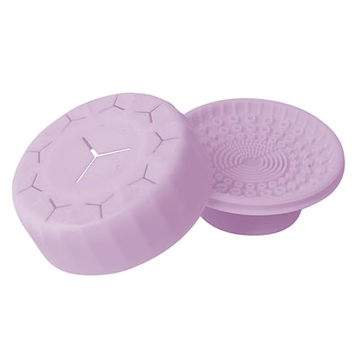 LIFKOME Makeup Brush Cleaning Box Makeup Brush Cleaning Bowl Brushes Cleaner Tool Cosmetic Brush Wash Cleaning Brush Makeup Accessories Silicone Makeup Mat Makeup Supply Violet