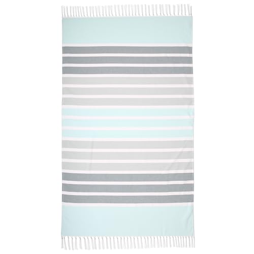 Maisonette Mai Strandtuch 100% Baumwolle Groß Pestemal - Reise für Hamamtuch - Strandhandtuch Für Damen und Herren (100x178 cm), Grün