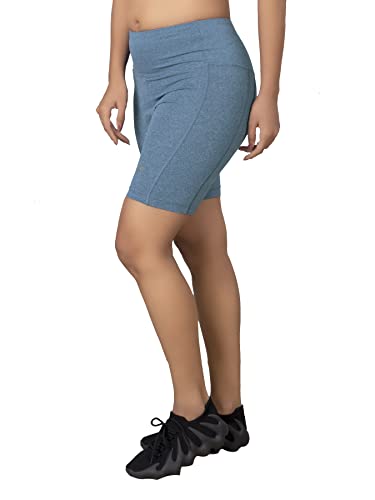 Image of DECISIVE Fitness Yoga Gym Sports Workout Cycling Running Tights Shorts with Side Pocket for Women & Girls