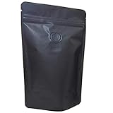Espacio plicable: cocina Tuneway 50 Piezas Papel de luminio Mate VáLvula de Café Bolsa Ziplock Papel de luminio Vertical Grano de Café VáLvula de Escape Unidireccional Bolsa Bolsa de Embalaje 250G Negro