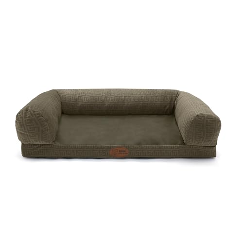 PATAM Lettino per Cani e Gatti, Cuccia Divano Sfoderabile, Antiscivolo, Moon Marrone, Medium 75x50x16 cm