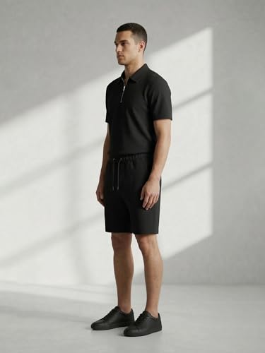Image of Dollar Men Co-Ord Set | Polyester Shorts + Polo T-Shirt | Regular Fit, Quick Dry & Breathable | Gym, Casual & Sportswear | Pack of 1