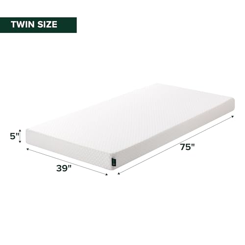 Image of Zinus 5 Inch Twin Cooling Essential Memory Foam Mattress [NewVersion], Fiberglass Free, Medium Feel, Breathable Cooling Layers, Certified Safe Materials