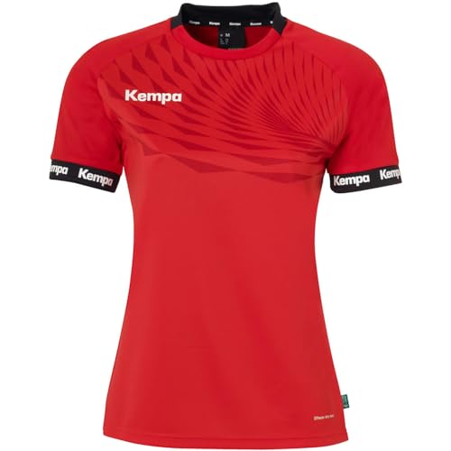 Kempa Herren Wave 26 Shirt Women Damen Mädchen Sportshirt Kurzarm Funktionsshirt Handball Gym Fitness Trikot, Rot/Chilirot, L EU