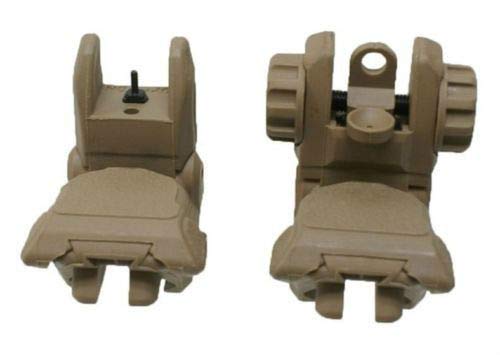 DB TAC Tan Color Polymer Front Rear Sights Flip Up Sight Set Picatinny