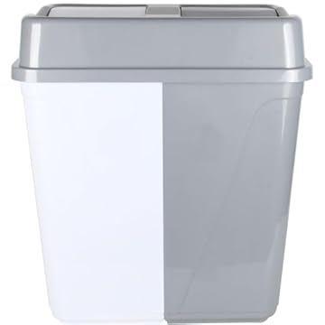 Jolie Max Double Rubbish Waste Separation Bin Recycling. Dual Compartment 100L (2 x 50 L) (Grey-White)
