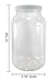 Pinnacle Mercantile Crystal Clear PET Plastic Jars with Screw on Lids 64 oz Set of 3 Wide Mouth