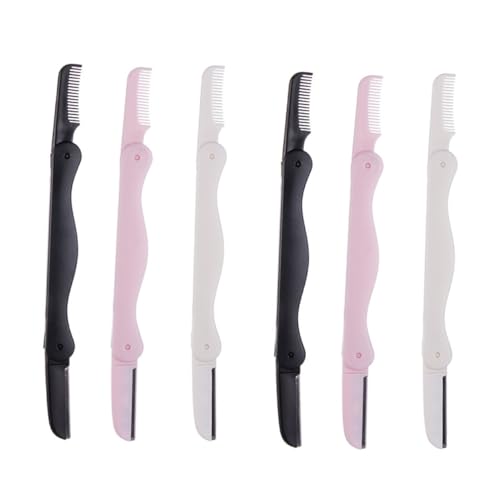 OSOLADY Eyebrow Razor Kit 6-Piece Set Trimmer Knife Non-Slip Double-Sided for Women Compact Safe for Home Use