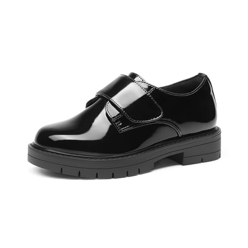 DREAM PAIRS Boys' Uniform & School Shoes Dress Slip-On Loafers Casual Flat Shoes (Toddler/Little Kid/Big Kid) 10 Toddler All Black