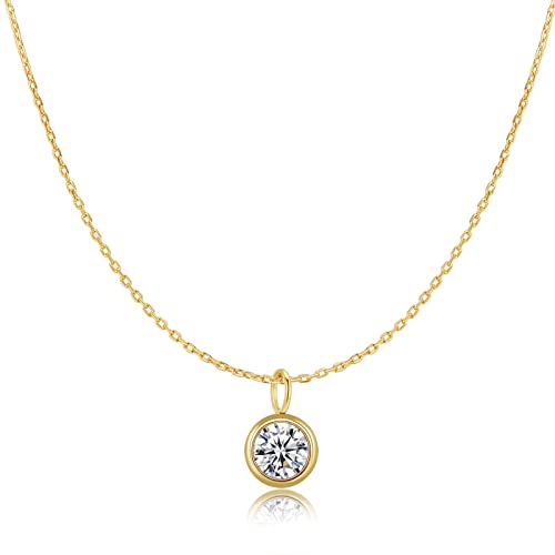 Colgante de mujer original con preciosa circonita. Cadena de acero quirúrgico bañada en plata/oro para mujer, niña ideal para regalo del día de la madre, cumpleaños, aniversario. Joyeria mujeres