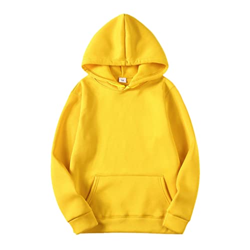 Sweat à capuche jaune homme, la solution confort contre la fraîcheur de mi-saison