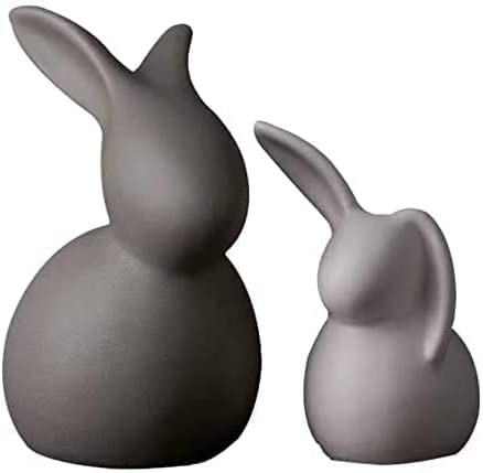 Hfidkde Coniglietto pasquale, decorazione in ceramica, piccoli regali per amici, regalo di San Valentino, Pasqua, un coniglio grigio, decorazione pasquale in ceramica (grigio)