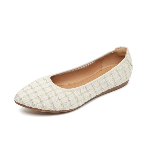 Unifizz Women's Ballet Flats Comfortable Casual Dressy Shoes,Pointed Toe Work Flats Office Shoes - Main Image