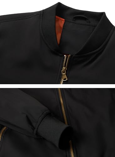 HOOD CREW Men’s Bomber Jacket Lightweight Casual Stylish Spring Fall Windbreaker Zip Up Outwear Coat with Pockets4