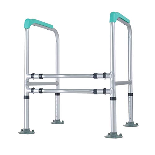 Bathroom Safety Toilet Rails, Medical Handrail Assist Grab Bar, Freestanding Commode Stability Handrails,Adjustable Stand Alone Toilets Safety Frame For Elderly, Senior, Handicap Disabled #TOP11