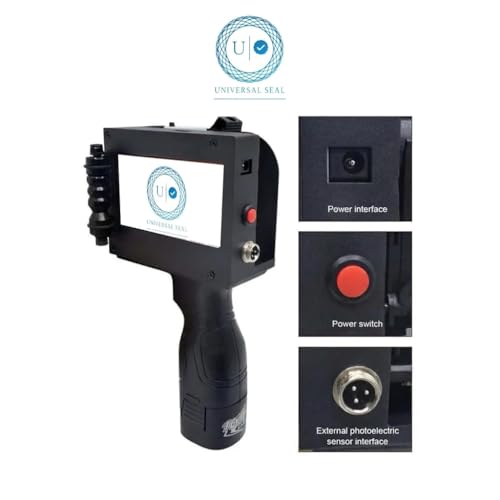 Image of 12.7mm Handheld Thermal Inkjet Printer | Portable Batch Coding Machine with Black Solvent Ink | Prints MRP, Expiry Date, Barcode & QR Code on Packaging & Industrial Surfaces