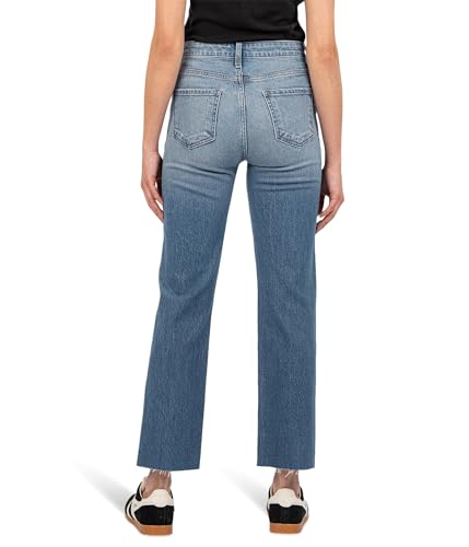 KUT from the Kloth Women's Fay High-Rise Ankle Straight Leg-Hidden Button Fly in Passionate2