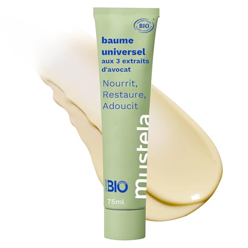 Mustela - Baume Universel Certifié BIO aux 3 Extraits d’Avocat - Soin hydratant et réparateur Corps et Visage - Crème Corps pour Toute la Famille - 99% d’ingrédients d'origine naturelle