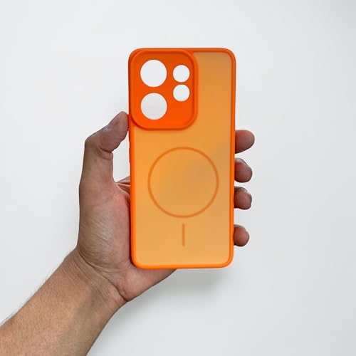 Image of Shockproof Design Back Cover Compatible for Vivo V60 5G / V60E 5G / Vivo T4 Pro 5G | Frosted Matte Case with Camera Protection | Slim Shockproof TPU Mobile Cover (Orange)