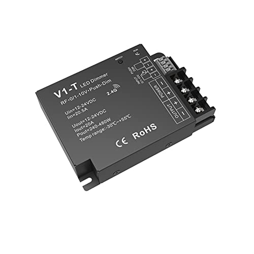 SenhE Pannello rotativo da Tavolo 2. 4G RF. Remote Controller e Ricevitore Wireless for 5050 3528 Striscia di Colore Singolo Nastro a Nastro di Stringa Dim (Color : V1-T)