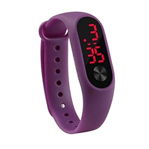 Dpatleten Casual Sport Armband Horloges Digitaal Comfortabel Siliconen Polshorloge Paars