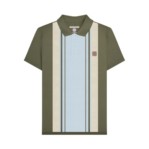 Polo Lambretta Homme Vert Kaki M fini les hauts qui se déforment