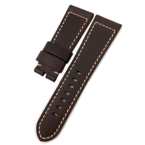 Bracelet Panerai 26mm en cuir marron fait main pour boîtier bronze pam00968