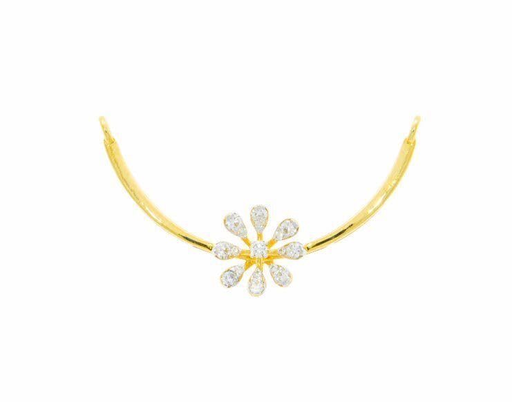Satfale Jewellers22K/18K Real Certified Fine Yellow Gold Gorgeous CZ Mangalsutra Pendant