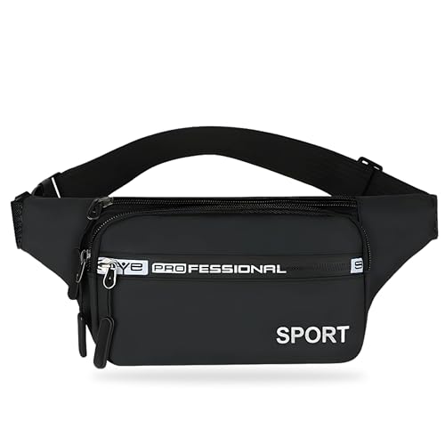 Image of Kraptick Premium Unisex Waist Bag for Men and Women - Stylish Chest Bag, Fanny Pack, Running Waist Pack (Black)