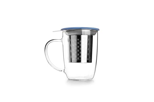 IBILI - Taza de Té con Filtro y Tapa, Borosilicato, 450 ml