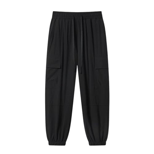 Men's Pants Summer Thin Ice Silk Workwear Sport Casual Cuffed Trouser for Men3