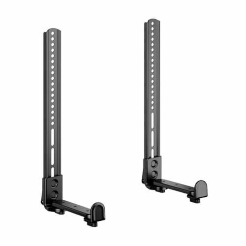 Soporte Universal para Barra de Sonido, Soporte de Montaje para barra de Sonido, Bracket sonido, Acero, Soporta hasta 15 KG, Compatible con VESA o soporte adicional de TV, Negro mate